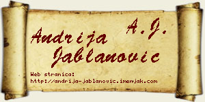 Andrija Jablanović vizit kartica